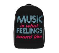 Lightweight Sports Bag Feelings Sound Like Music Daypack Suitable Students Bookbag for Travel, Hiking, Work, 42X32X14Cm