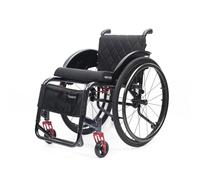 Lightweight Sports Wheelchair for Adults, Foldable Aluminium All Terrain Self Propelled Wheel Chair Silla de Ruedas with Handbrakes, 100KG Capacity(Nero,40cm/15.7in)