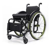 Lightweight Sports Wheelchair,Portable All-Terrain Transport Wheelchairs, Foldable Self Propelled Aluminum Alloy Manual Wheel Chair with Anti-Tipper(Green A,42cm/16.5in)