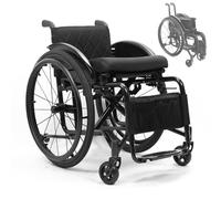 Lightweight Sports Wheelchair, Portable Foldable Aluminium Frame Mute Wheelchairs,Handbrakes Quick Release Rear Wheels,for Teenagers,Adults,Seniors(Schwarz,Seat Width 38cm)
