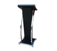 Lightweight Stainless Steel Podium Stand Minimalist Lectern for Presentations Ideal for Restaurants Churches Schools Silver Pole with Black Base
