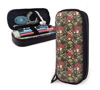 Lightweight Stationery Pouch Bag A Lot of Mushrooms Pen Case Bag Big Capacity Supplies Box for Office Supplies, Girls, Student, 20X9X4Cm