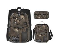 Lightweight Steampunk Mechanical Gears Print Casual Bag with Compartment