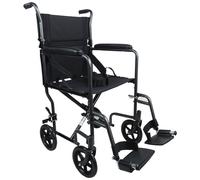 Lightweight Steel Compact Attendant Propelled Transit Wheelchair - Hammered Grey