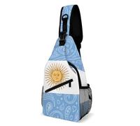 Lightweight Strap Daypack Argentina Flag Shoulder Bag Casual Chest Bag For Fishing, Camping, Running