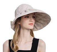Lightweight Summer Flat Cap Green Bucket Hat Women Sun Hat Wide Brim Beach Double Side Wear Ponytail Summer Hats Womens Hats Large Size Bucket (Beige, One Size)