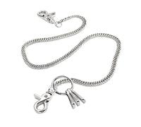 Lightweight Super Thin Cut Link Wallet Chain Swivel Trigger snap Biker Punk Key Chain (Silver)