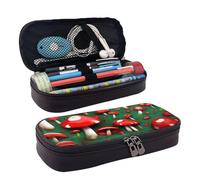 Lightweight Supplies Box Red Cap Mushrooms Print Pencil Bag Portable Pouch Holder Box for Teens, Girls, School Stationary, 20X9X4Cm
