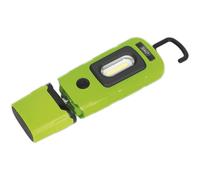 Lightweight Swivel Inspection Light - 3W COB & 1W SMD LED - Rechargeable - Green Loops Green One Size