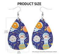 Lightweight Teardrop Earrings Animal Astronaut Planet Leather Dangle Drop Earrings Jewellery Gift For Women