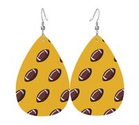 Lightweight Teardrop Earrings Ball American Football Leather Dangle Drop Earrings Jewellery Gift For Women