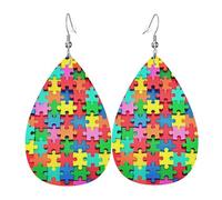 Lightweight Teardrop Earrings Color Bottle Figure Fragments Leather Dangle Drop Earrings Jewellery Gift For Women