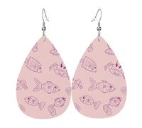 Lightweight Teardrop Earrings Crab Fish Shell Leather Dangle Drop Earrings Jewellery Gift For Women