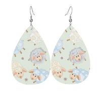 Lightweight Teardrop Earrings Cute Sheep Cartoon Leather Dangle Drop Earrings Jewellery Gift For Women
