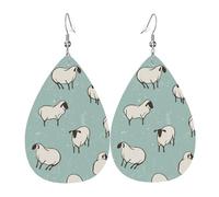 Lightweight Teardrop Earrings Cute White Sheep Leather Dangle Drop Earrings Jewellery Gift For Women