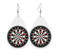 Lightweight Teardrop Earrings Dart Board Darts Leather Dangle Drop Earrings Jewellery Gift For Women