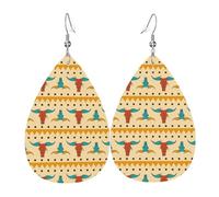Lightweight Teardrop Earrings Western Element Beef Bone Leather Dangle Drop Earrings Jewellery Gift For Women