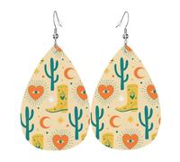 Lightweight Teardrop Earrings Western Elements Boots Leather Dangle Drop Earrings Jewellery Gift For Women