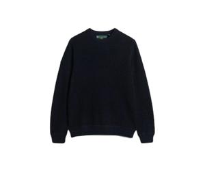 Lightweight textured cotton sweater Superdry Bleu L
