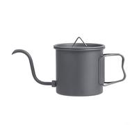 Lightweight Titanium 5 Piece Kung Fu Tea Set with Foldable Handle Coffee Pot for Camping Backpacking and Hiking Trips (Coffee Pot)