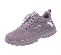 Lightweight Trainers Women's Comfortable Plain Bow Tie Weave Trainers Women Korean Fashion Round Casual Shoes Thick Bottom Running Shoes Older Mothers Sports Shoes Trainers Lightweight, purple, 8.5 UK