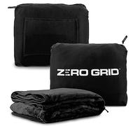 Lightweight Travel Blanket - Premium & Compact Airplane Wearable Blanket with Neck Snaps, Cozy Foot Pockets, Zipper Pouch - Converts into Soft Pillow - Designed for Ultimate Comfort - Midnight