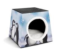 Lightweight Travel Crate Kennel Indoor & Outdoor I Love Penguins Printed Indoor Dog House with Washable Plush Cushion, Suitable for Dogs & Cats