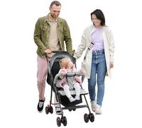 Lightweight Travel Stroller, One-Hand Fold Pushchair with Adjustable Recline & Sun Canopy, Compact Umbrella Stroller for Newborn to Toddler Up to 10kg,Ideal for Air Travel, Shopping & Daily Use Grey L