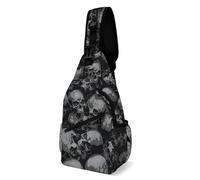 Lightweight Triangle Backpack Gothic Skulls Art Gym Daypack Casual Shoulder Bag For Business, Office, Fishing
