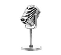 Lightweight Vintage Microphone Props Model Retro Microphone Stage Table Decor For Kids Party Pretend Toy 165mm/6.5-inch
