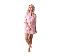 Lightweight Waffle Weave Bath, Spa & Bridesmaids Kimono Short Robes, Blush, XXL