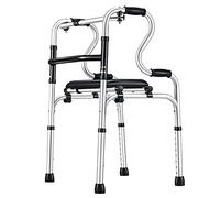 Lightweight Walkers for Seniors/Disabled with Seat, Folding Portable Aluminum Walking Aid/Shower Seat, Non-Slip Adjustable Height Toliet Handrail (Color : No Wheels) Decoration
