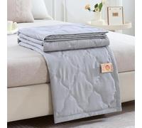 Lightweight Washed Cotton Quilt for Summer - Soft Thin Reversible Cooling Comforter Blanket Solid Color Breathable Washable Bedspread for Night Sweats Bed Couch Travel Adults (Grey,200x230cm)
