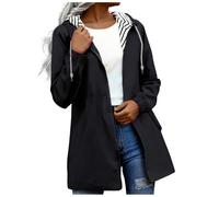 Lightweight Waterproof Jacket Quilted Jacket Jackets for Women uk Breathable Hooded Raincoats Autumn Sports Waterproof Coats Zip Up Camping Wind Breaker Rainwear Cropped Cardigans for Women uk