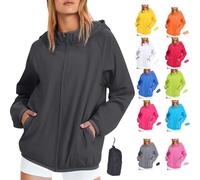 Lightweight Waterproof Jacket Women Packable Rain Coat With Hood Full Zip Windbreaker Rain Jacket Pac A Mac Ladies Raincoat Outdoor Travel Active Jackets for Hiking Running Cycling Walking