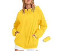 Lightweight Waterproof Jacket Women Packable Rain Coat With Hood Full Zip Windbreaker Rain Jacket Pac A Mac Ladies Raincoat Outdoor Travel Active Jackets for Hiking Running Cycling Walking