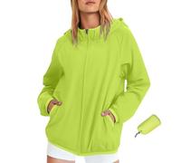 Lightweight Waterproof Jacket Women Packable Rain Coat With Hood Full Zip Windbreaker Rain Jacket Pac A Mac Ladies Raincoat Outdoor Travel Active Jackets for Hiking Running Cycling Walking