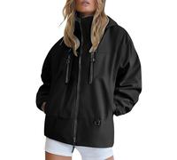 Lightweight Waterproof Jacket, Women's Outdoor Waterproof Jackets Ladies Lightweight Windbreaker with Pockets Casual Winter Warm Wind Proof Zip Up Coat Softshell Breathable Sports Coats