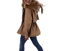 Lightweight Waterproof Jacket Womens Womens Winter Coats Plus Size, Woemns Ladies Warm Hooded Outerwear Solid Thick Padded Jacket Windproof Raincoat Winter Warm Snow Coat(C-1,3XL)