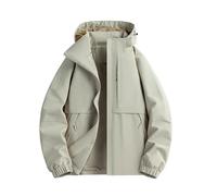 Lightweight Waterproof Jackets Men Outdoor Rain Coats with Hooded Windbreaker Cycling Running Jacket Zip Pocket Showerproof Raincoat Windproof Hoodies Contrast Colour Zipper Casual Sports Jacket