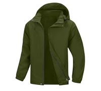 lightweight waterproof jackets mens - Mens Full Zipper Softshell Waterproof Jacket Lightweight Outdoor Hiking Rain Hooded Windbreak Coat Climbing Plain Military Work Hoody Raincoat with Pocket