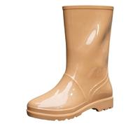 Lightweight Wellington Boots for Women UK Waterproof Easier On & Off Hiking Ankle Boots Non-Slip Comfy and Stylish Fit Fishing Wellies for Spring Summer, Rain, Outdoors (Khaki, 4)