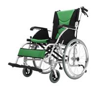 Lightweight Wheelchair,self-propelled Magnesium Chair, Portable Folding, 18.1 inch (About 46 cm) Wide seat, Brake, Anti Rollover, 264pound (About 120 kg) Bearing Capacity(Size:46cm/18.1in,Color:Green