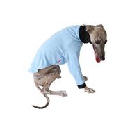 Lightweight Whippet 2 Leg Pajamas Color-Blocked Turtleneck Italian Greyhound Clothes Onesie Long Sleeves Dog Jumper Jumpsuit(Light Blue,M)
