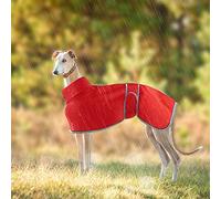 Lightweight Whippet Coats - Waterproof Greyhound Raincoat for Summer & Winter, Dog Coats for Medium & Large Dogs (S, Red)