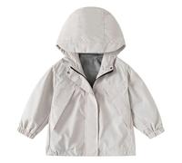 Lightweight wind jacket for boys with zip, casual outdoor school jacket for children from 4 to 13 years, practical everyday jacket for leisure activities, Light grey, 4-5 Years