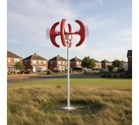 Lightweight Wind Turbine Generator, 1000W/24V Wind Turbine with Low Vibration, Quiet Running, Low Starting Wind Speed, Portable Wind Turbines for Residential Use (Red)