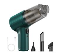 Lightweight Wireless Vacuum for Car Dashboards and Seats with 1200mAh Battery and 5 Minute Operational Window per Charge (Green)