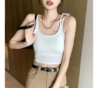 Lightweight Women's Casual Vest Jacket with Comfortable Chest Padding and Stylish Straps at the Back (M White)