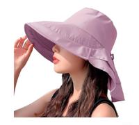 Lightweight Women's Wide Brim Sun Hat with Neck Flap, Breathable Mesh Polka Dot Design, Foldable UV Protection Cap for Summer Beach Hiking Gardening Adjustable(Blue)